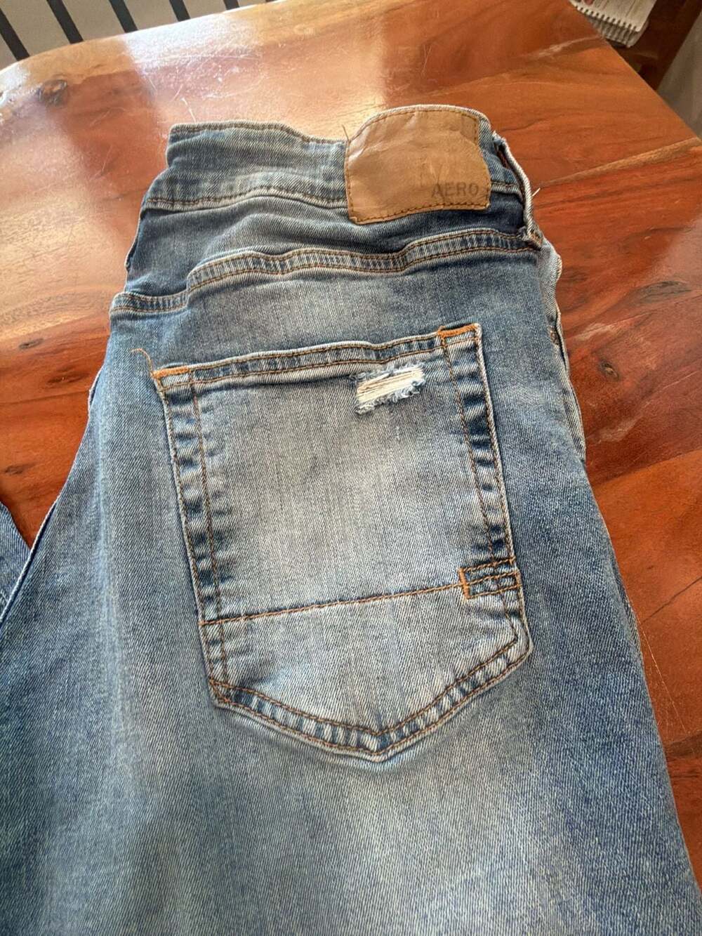Aeropostale  Men’s Athletic Skinny Distressed Blue Jeans Size 34x34